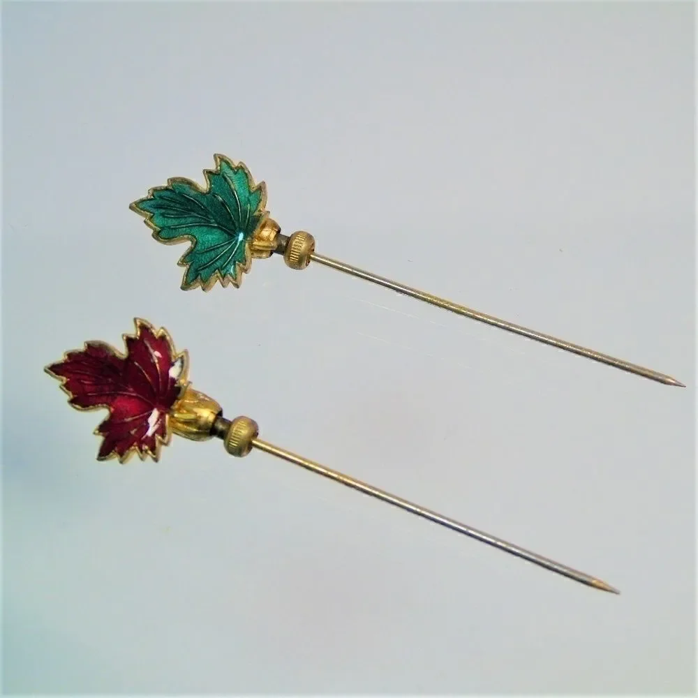 Canadian Maple Leaf Tie Sticks Hat Scarf Pins